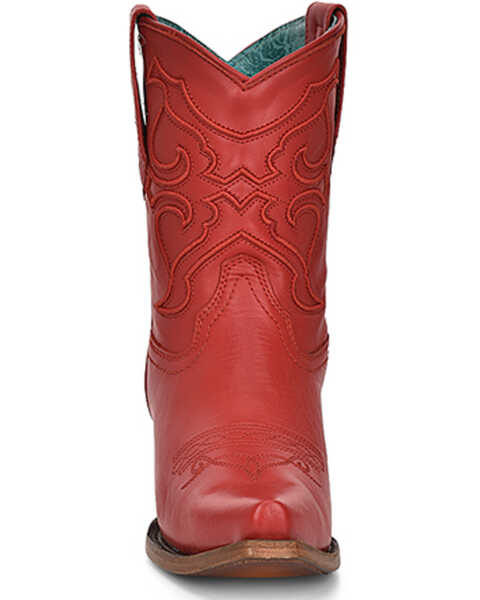 Image #3 - Corral Women's Embroidered Ankle Western Boots - Snip Toe, Red, hi-res