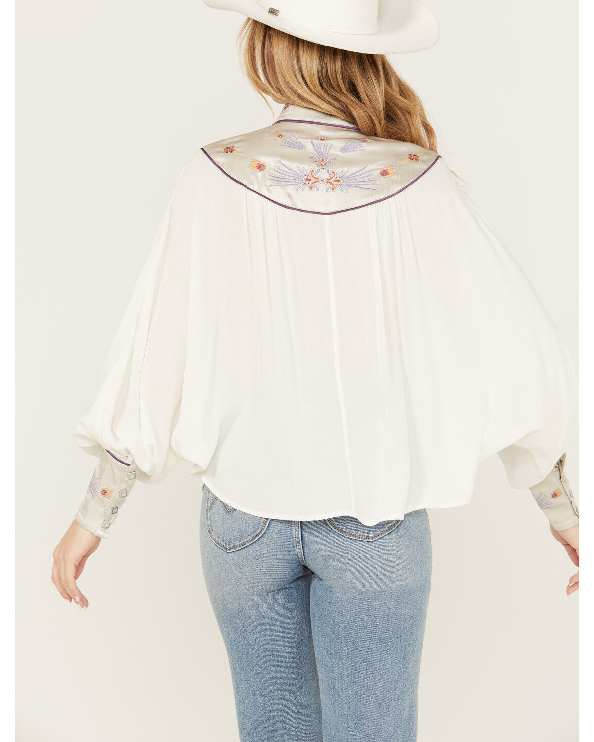 Image #4 - Shyanne Women's Blocked Western Shirt, White, hi-res