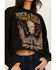 Image #3 - Rock & Roll Denim Women's Steer Head Graphic Long Sleeve Pullover, Black, hi-res