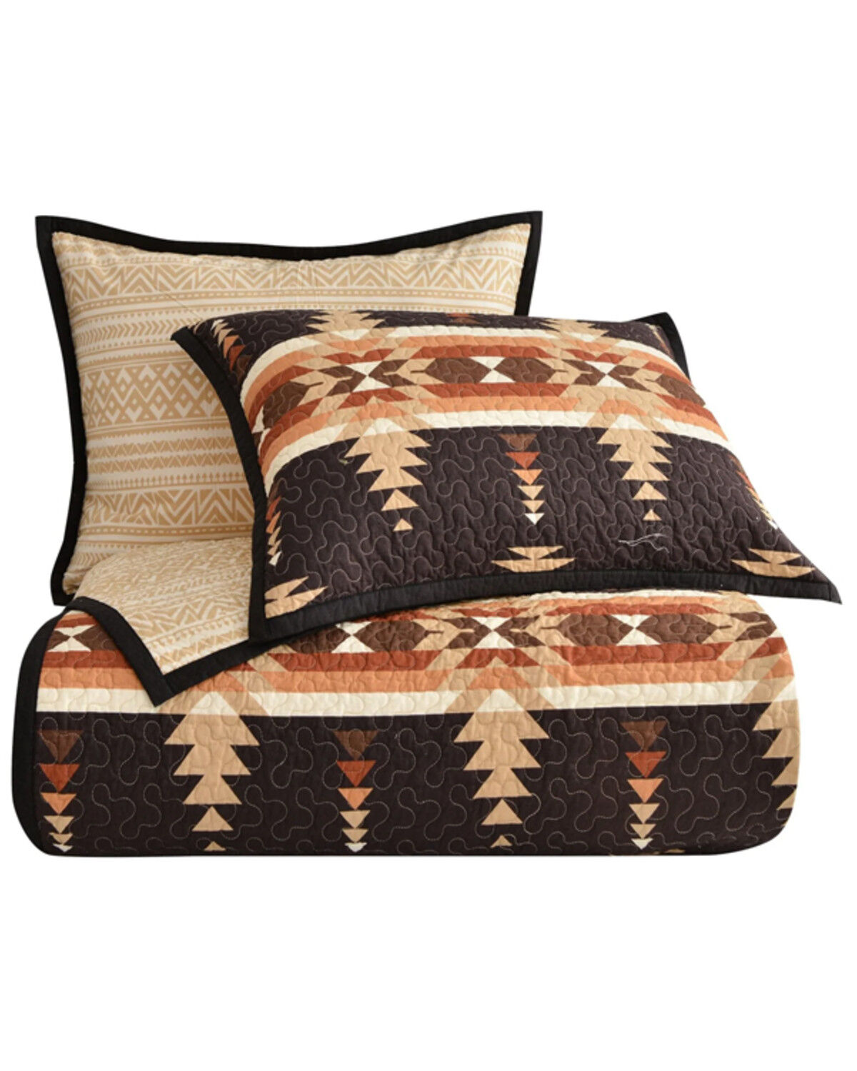 Image #2 - HiEnd Accents Yosemite Reversible 3-Piece King Quilt Set, Brown, hi-res
