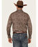 Image #4 - Rock & Roll Denim Men's Paisley Print Long Sleeve Snap Stretch Western Shirt, Brown, hi-res