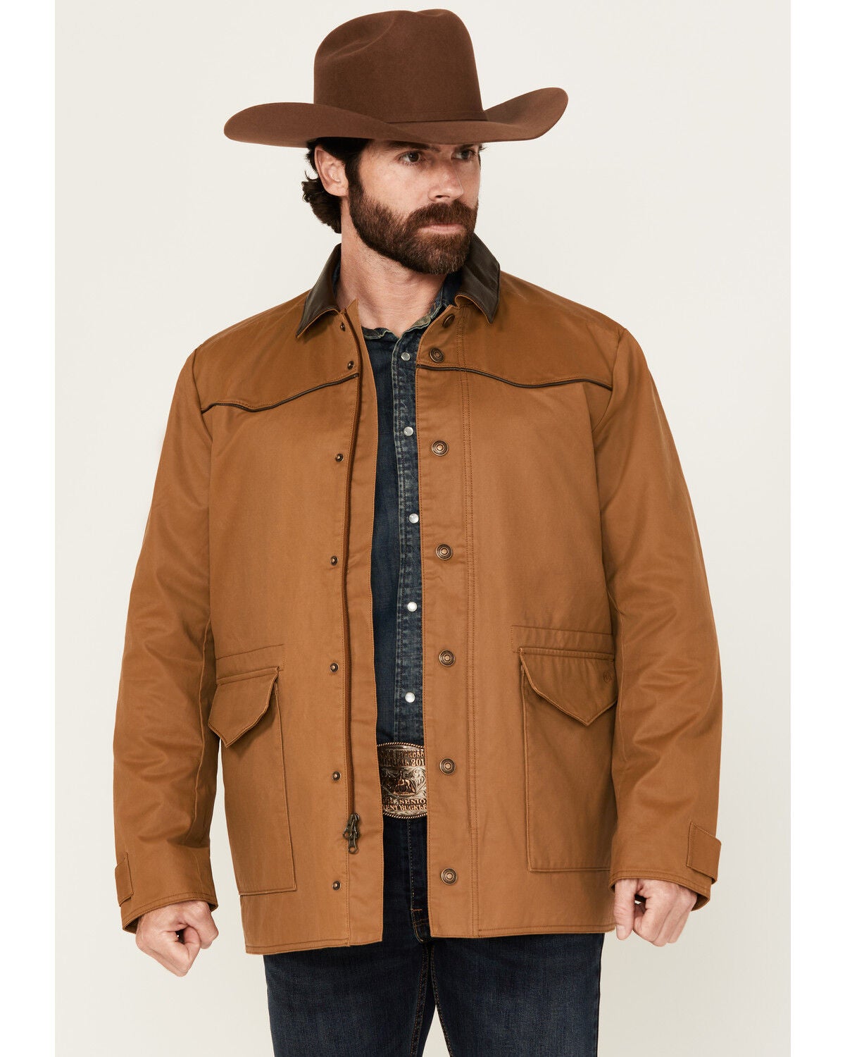 Blue Ranchwear Men's Flannel Lined Rancher Jacket, Camel, hi-res