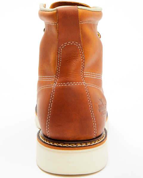 Image #5 - Thorogood Men's 6" American Heritage Made In The USA Wedge Sole Work Boots - Soft Toe, Tan, hi-res
