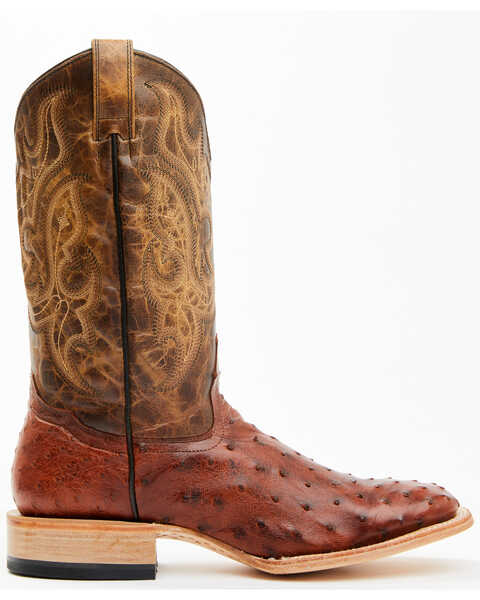 Image #2 - Cody James Men's Exotic Full Quill Ostrich Western Boots - Broad Square Toe , Brown, hi-res