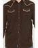 Image #3 - Moonshine Spirit&reg; Men's Front Stage Embroidered Solid Long Sleeve Snap Western Shirt, Dark Brown, hi-res