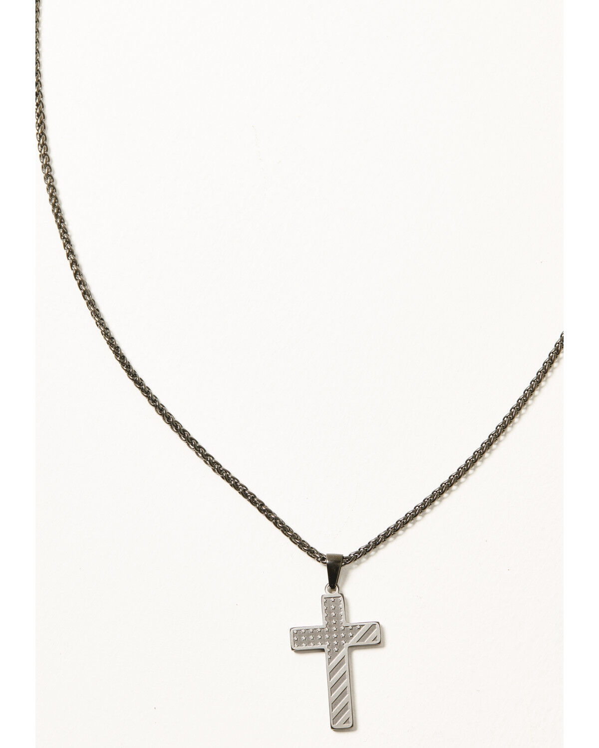 Image #2 - Cody James Men's Flag Cross Necklace, Silver, hi-res
