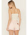 Image #4 - Miss Me Women's Floral Print Knit Smocked Tank, White, hi-res