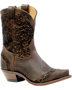Boulet Women's Art Barocco Western Boots - Snip Toe, Wood, hi-res