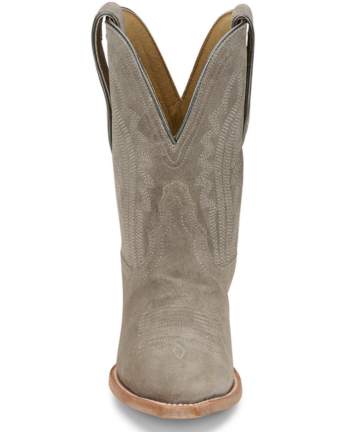 Image #4 - Tony Lama Women's Lea Suede Western Booties - Snip Toe, Light Grey, hi-res