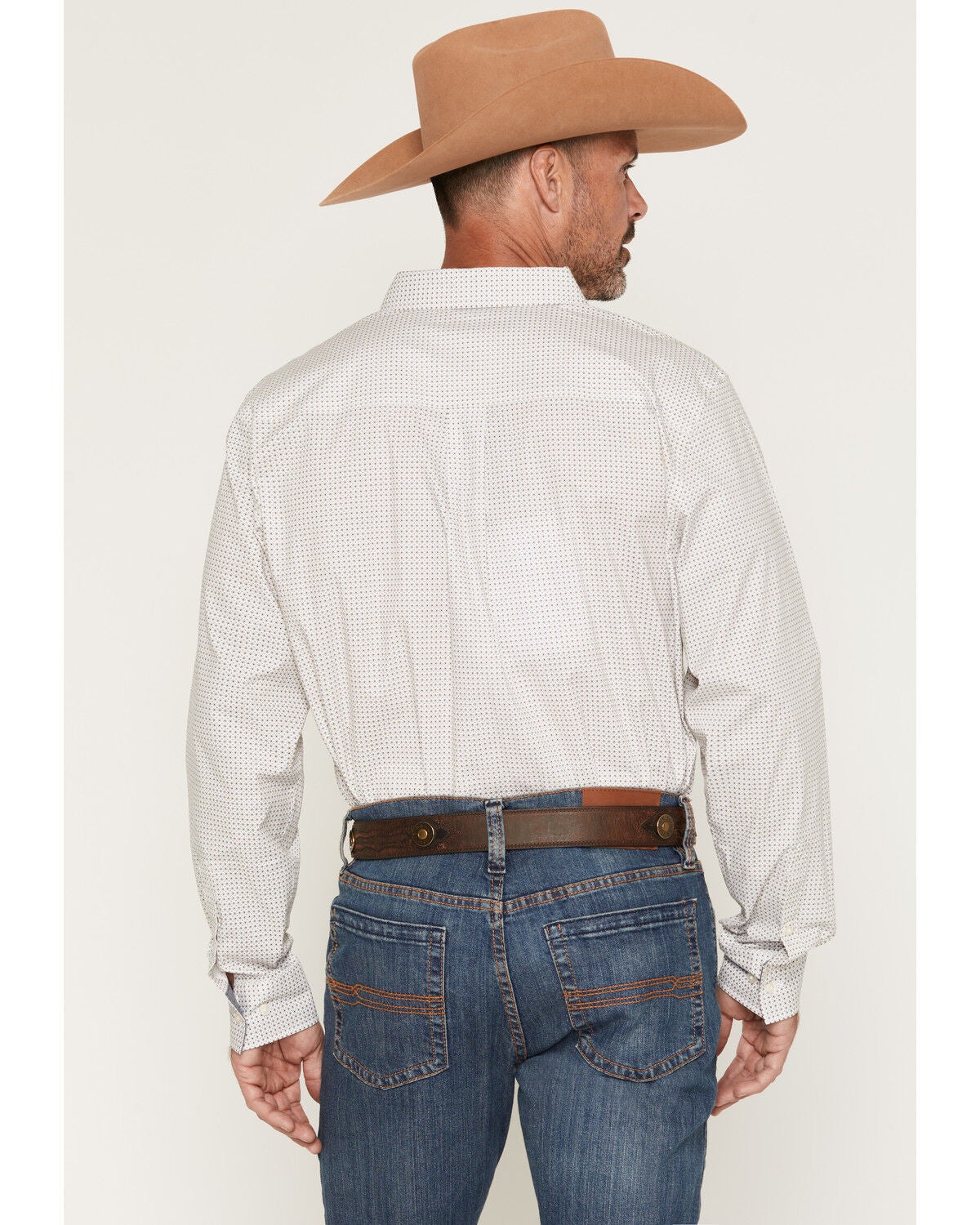 Image #4 - Cody James Men's Spot X Geo Print Long Sleeve Button-Down Stretch Western Shirt, Cream, hi-res