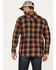 Image #4 - Moonshine Spirit Men's Rusted Still Plaid Print Snap Western Flannel Shirt , Navy, hi-res