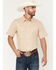 Image #1 - RANK 45® Men's Mustang 2 Geo Print Short Sleeve Button-Down Stretch Western Shirt, Tan, hi-res
