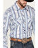 Image #2 - Rock & Roll Denim Men's Southwestern Print Striped Stretch Long Sleeve Snap Western Shirt, Blue, hi-res