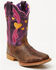 Image #1 - Dan Post Little Girls' Lottie Western Boots - Broad Square Toe, Tan, hi-res