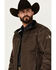 Image #2 - Cowboy Hardware Men's Triple Barb Logo Softshell Jacket, Chocolate, hi-res