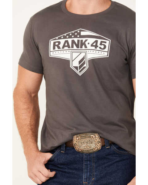 Image #3 - RANK 45® Men's Patriotic Shield Short Sleeve Graphic T-Shirt, Charcoal, hi-res