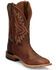Image #2 - Tony Lama Men's Worn Goat Leather Americana Western Boots - Broad Square Toe, Tan, hi-res