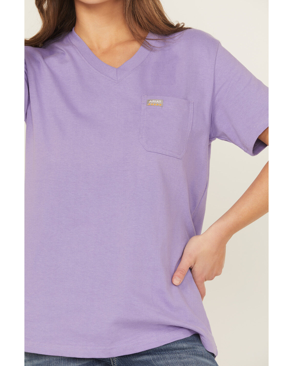 Image #3 - Ariat Women's Rebar Strong Reflective American Flag Short Sleeve Graphic T-Shirt, Purple, hi-res
