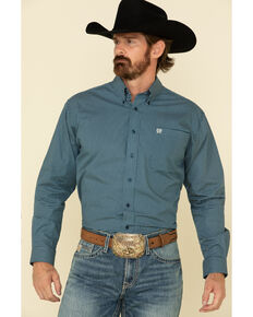 Cinch Men's Multi Mountain Geo Print Long Sleeve Western Shirt , Multi, hi-res