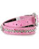 Image #2 - Shyanne Girl's Ostrich Print Rhinestone Belt , Pink, hi-res