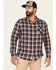 Image #1 - Flag & Anthem Men's Sarona Double Layer Dobby Plaid Long Sleeve Button Down Western Shirt, Navy, hi-res
