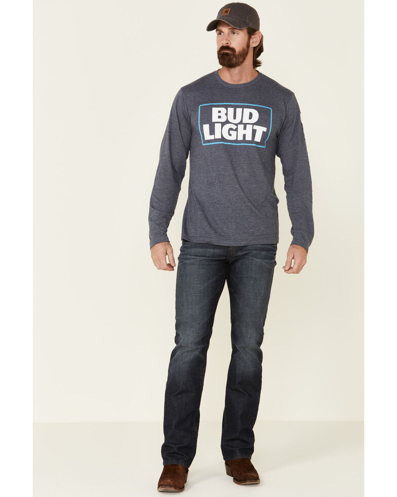 Brew City Beer Gear Men's Bud Light Logo Graphic Long Sleeve T-Shirt , Navy, hi-res
