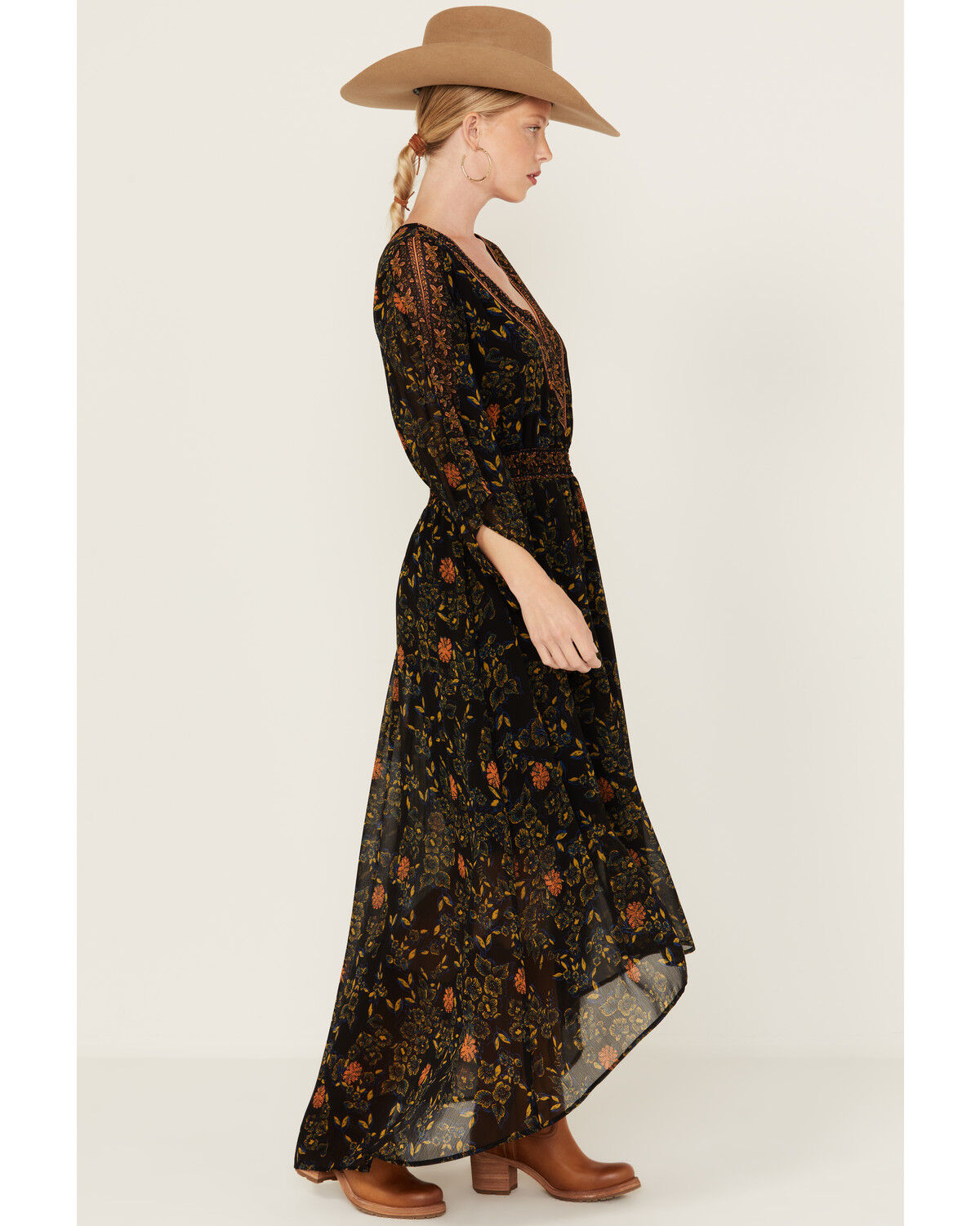 Image #2 - Beyond The Radar Women's Border Print Maxi Dress, Black, hi-res