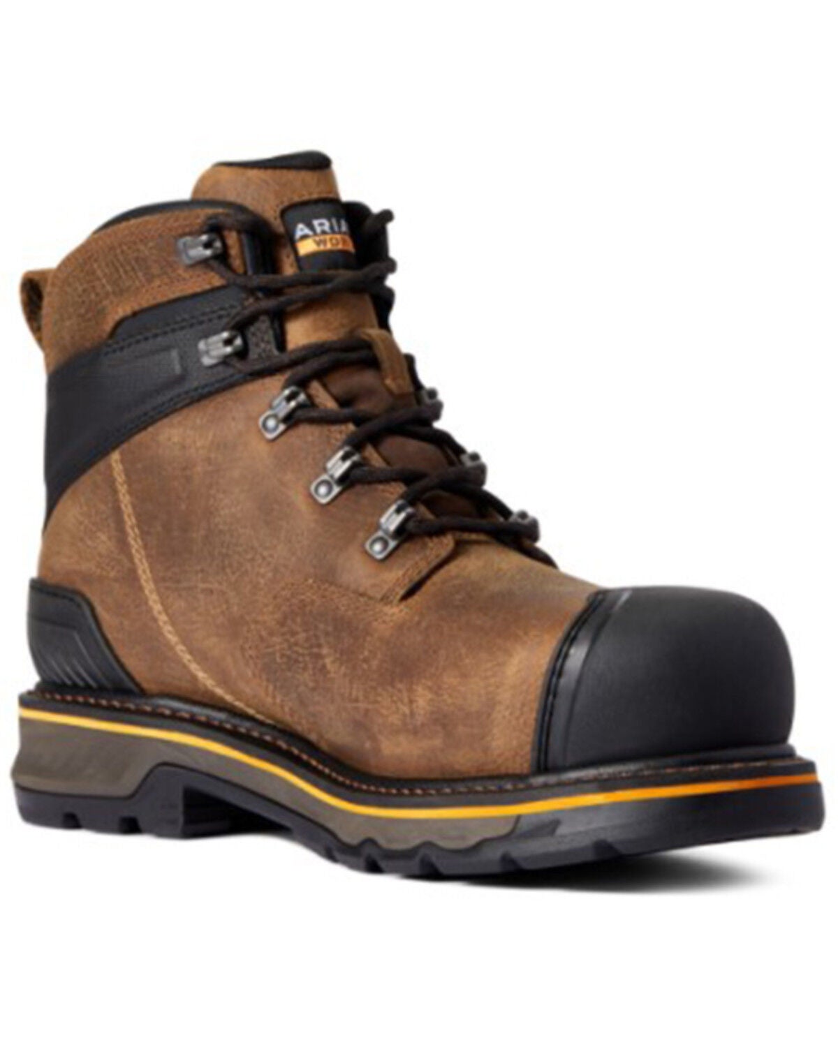 Ariat Men's Jumper 6" H20 Work Boot - Composite Toe, Brown, hi-res