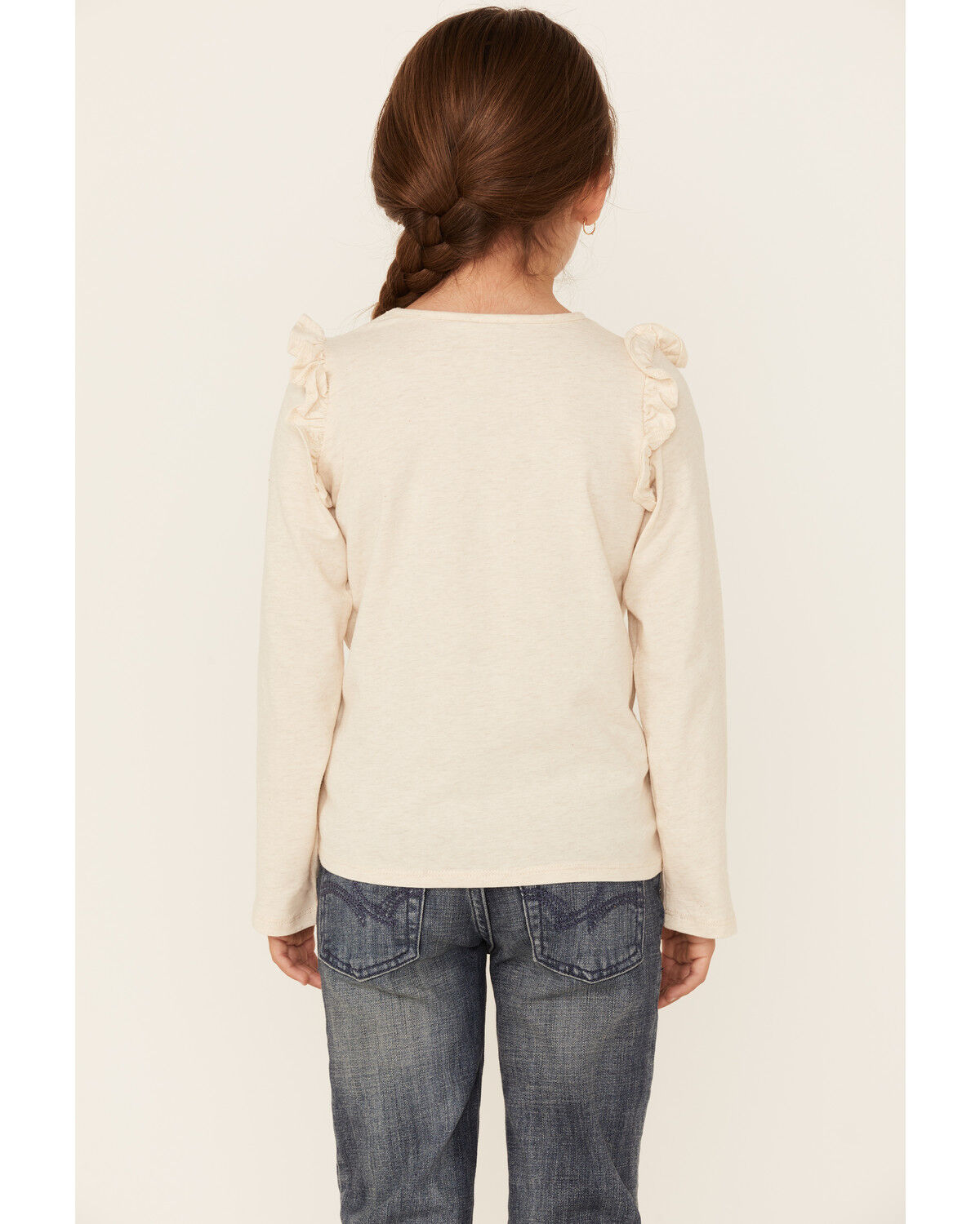 Image #3 - Wrangler Girls' Cowgirl First Long Sleeve T-Shirt, Oatmeal, hi-res