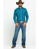Image #6 - Wrangler Silver Edition Men's Teal Checotah Geo Print Long Sleeve Western Shirt, , hi-res