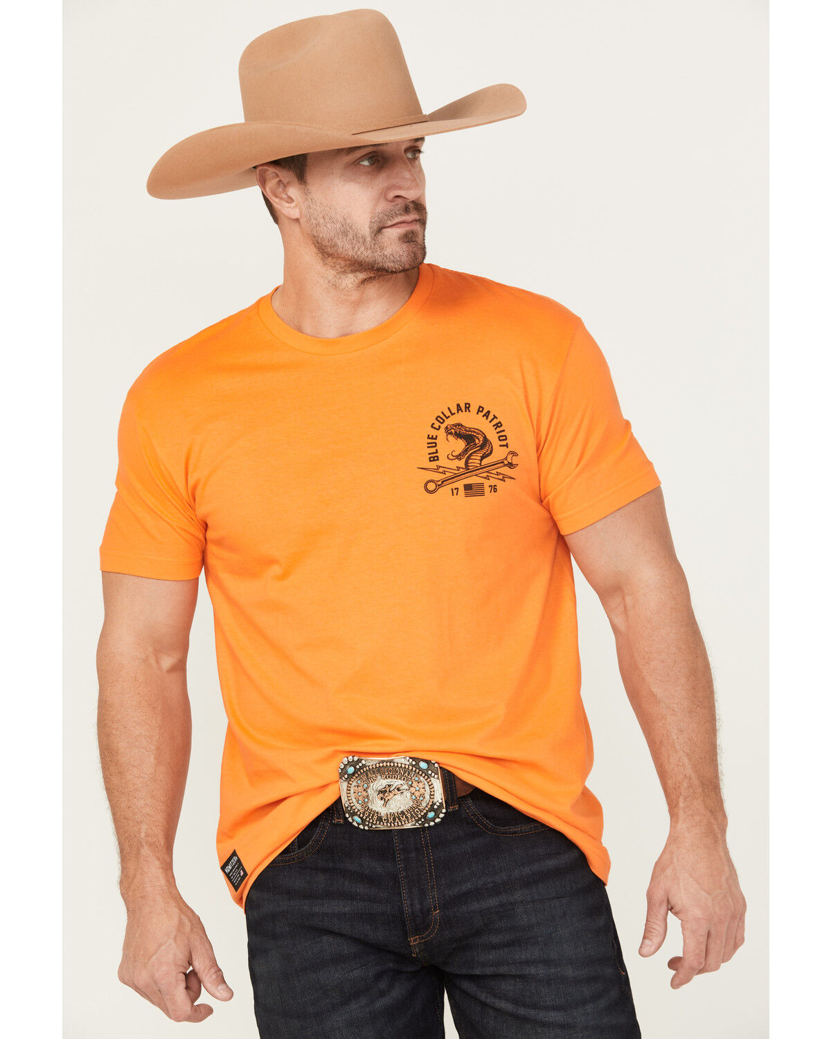 Image #2 - Howitzer Men's Nothing Given Short Sleeve Graphic T-Shirt, Orange, hi-res