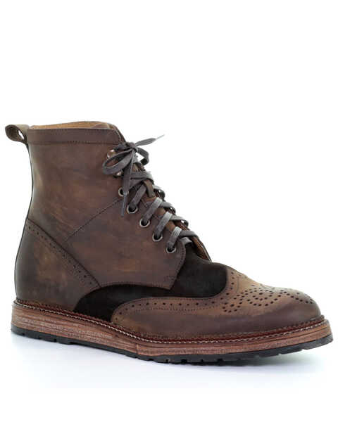 Image #1 - Circle G Men's Lace-Up Boots - Round Toe, Chocolate, hi-res