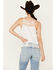 Image #4 - Beyond The Radar Women's Crochet Trim Tank, White, hi-res