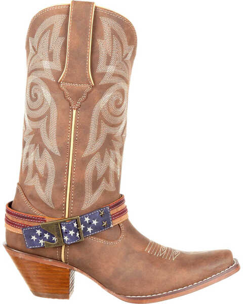 Image #2 - Durango Women's Crush Flag Accessory Western Boots, Brown, hi-res