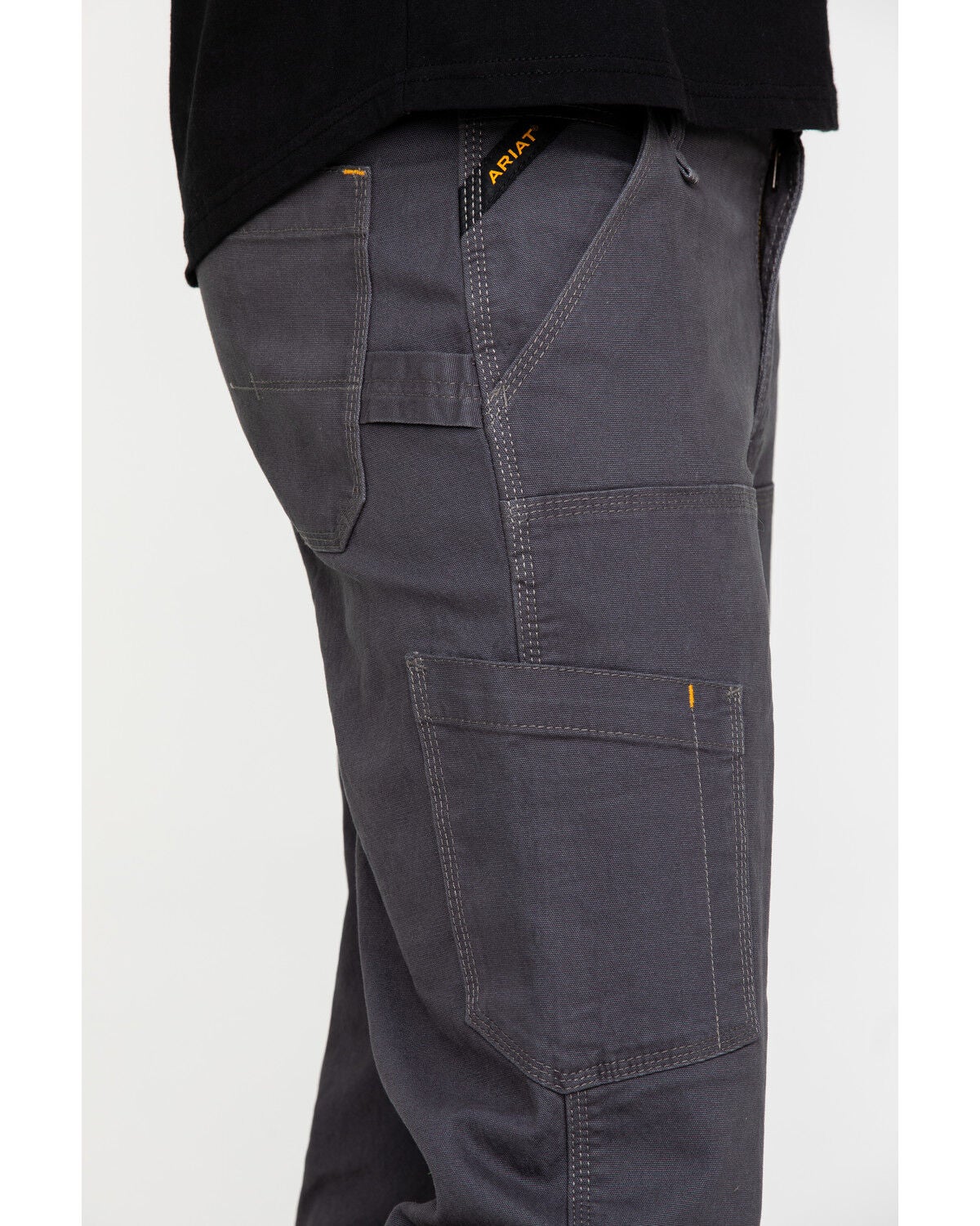 Image #4 - Ariat Men's Rebar M4 Made Tough Durastretch Double Front Straight Work Pants - Big, Grey, hi-res