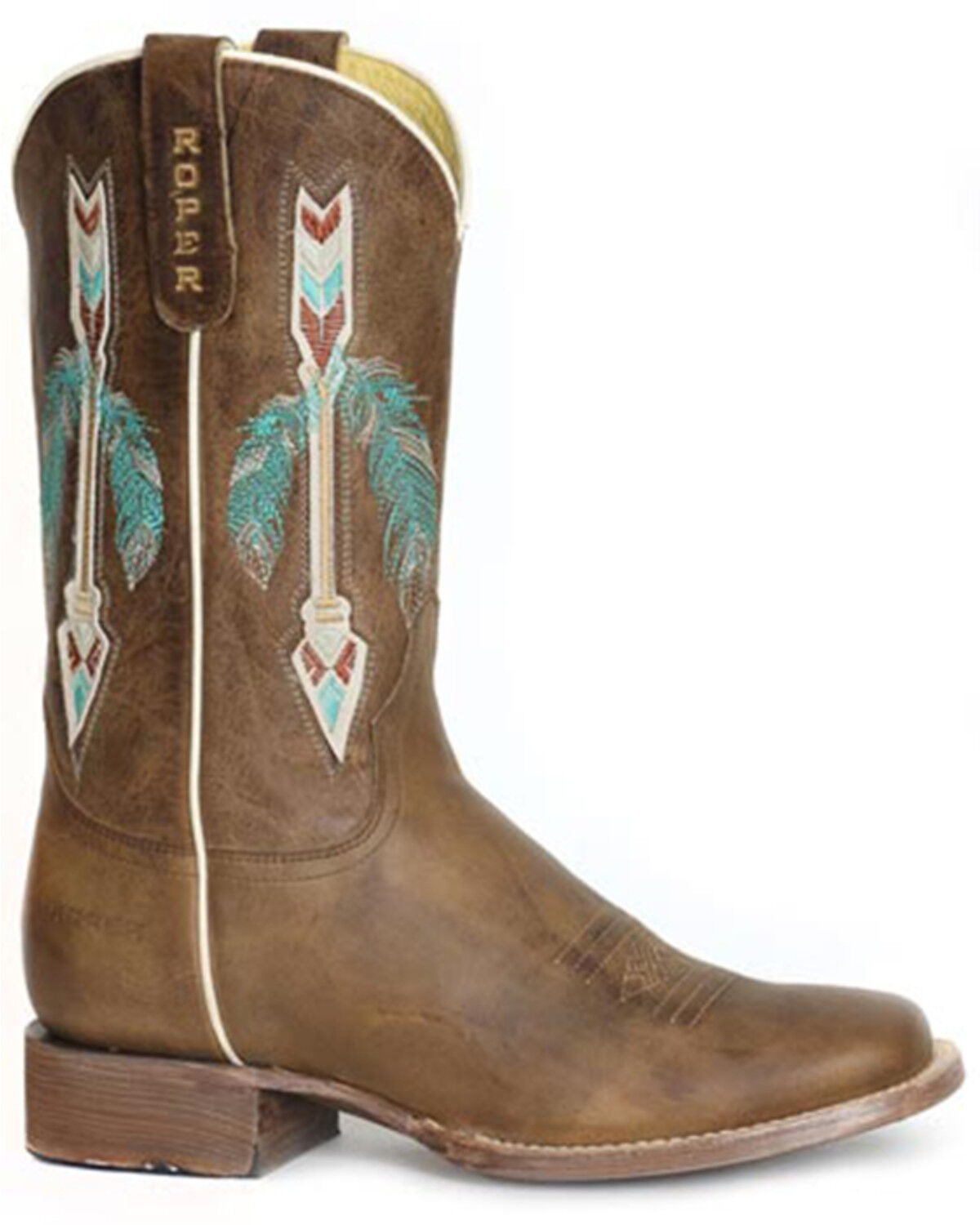 Image #1 - Roper Women's Shelby Western Boots - Broad Square Toe, Brown, hi-res