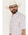 Image #2 - George Strait by Wrangler Men's Plaid Print Short Sleeve Button-Down Western Shirt - Big, White, hi-res