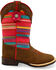 Image #1 - Blazin Roxx Girls' Camilla Serepa Boots - Square Toe, Medium Brown, hi-res