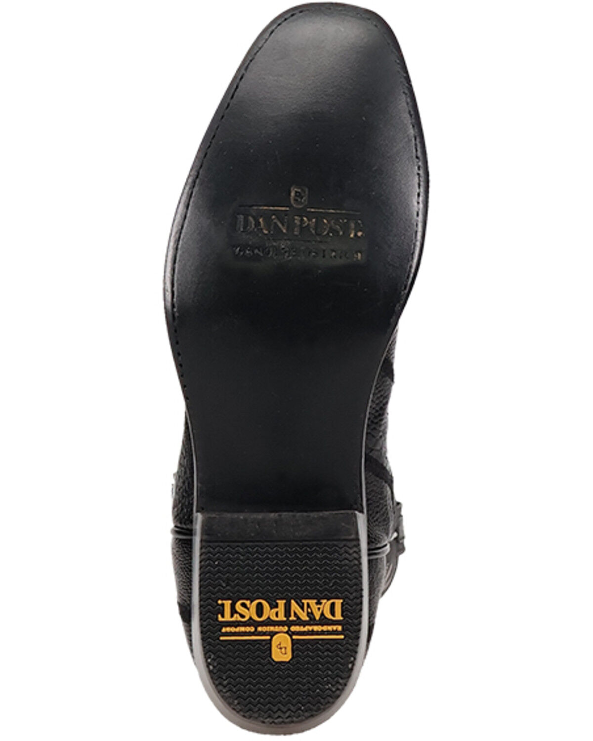 Image #7 - Dan Post Men's Exotic Ostrich Leg Western Boots - Square Toe, Black, hi-res