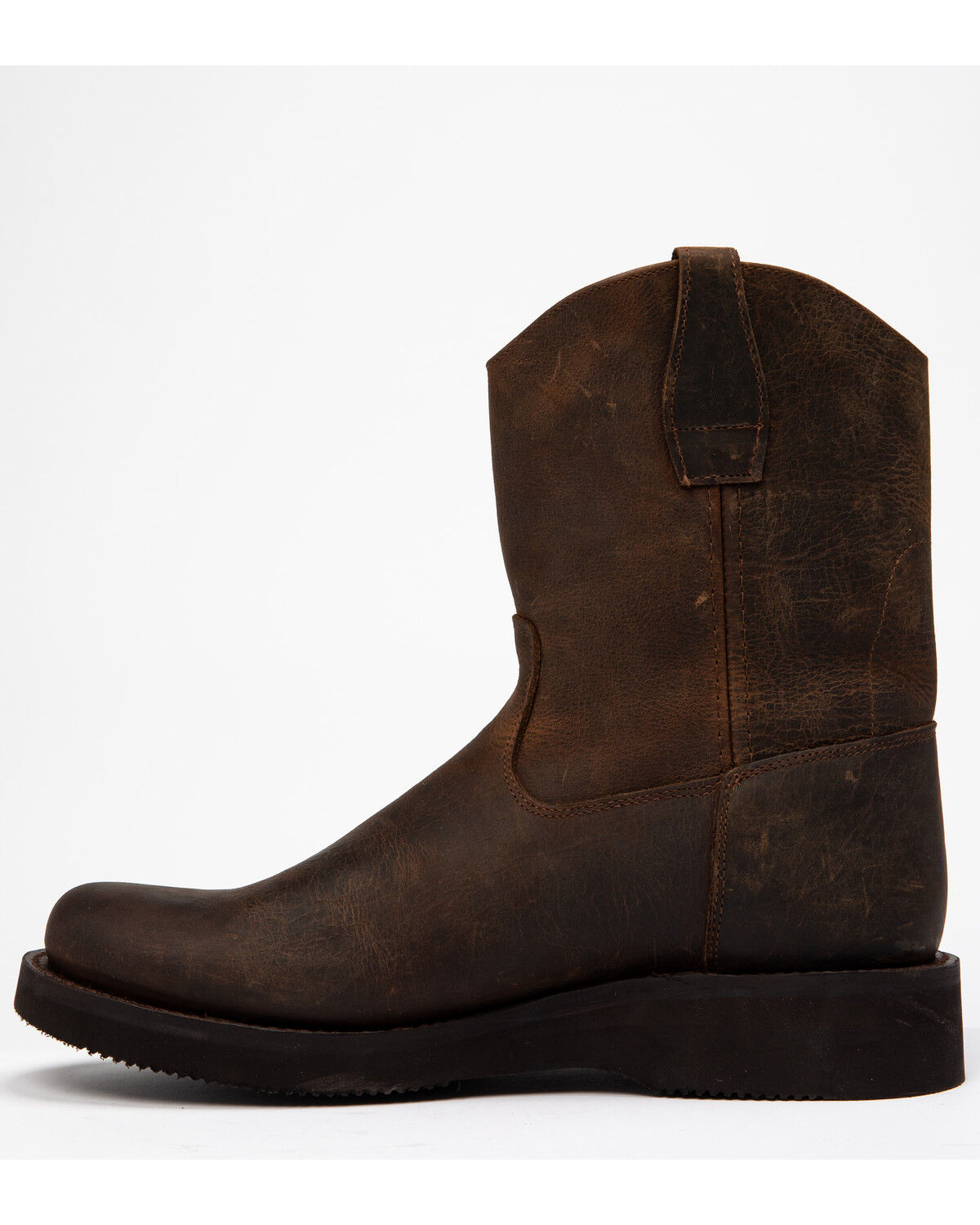 round toe pull on boots