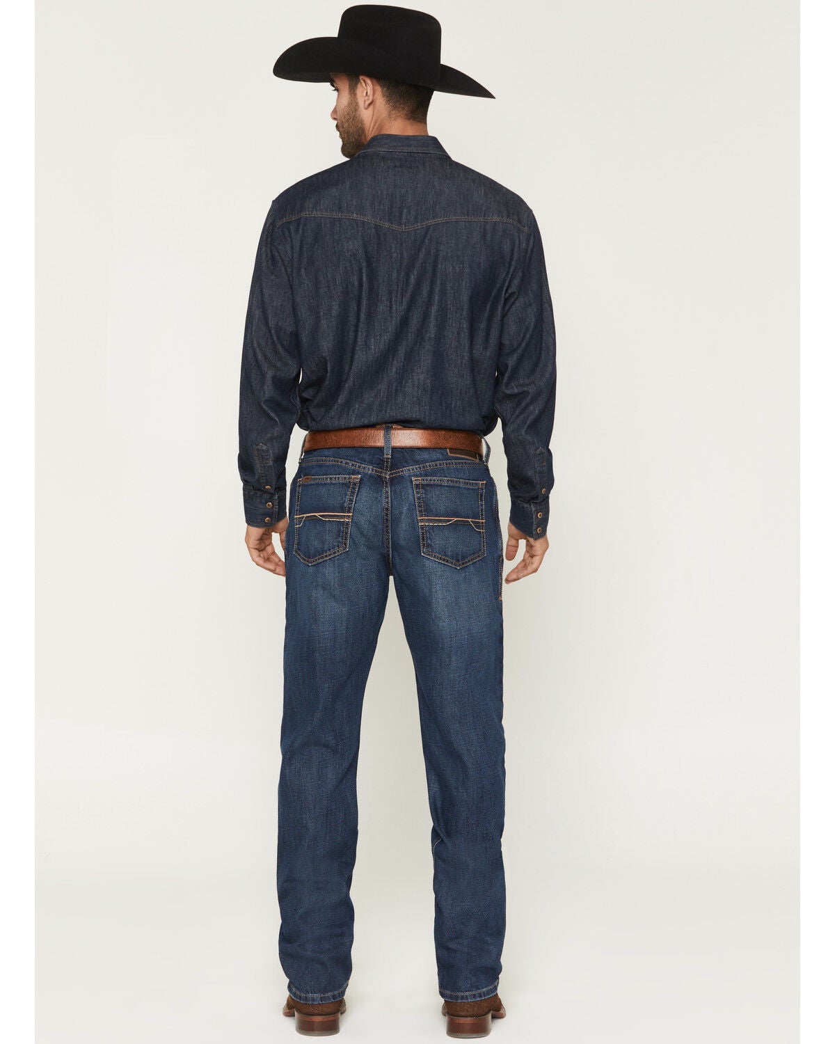 Image #3 - Ariat Men's M3 Newton Jesse Medium Wash Relaxed Straight Rigid Denim Jeans, Medium Wash, hi-res