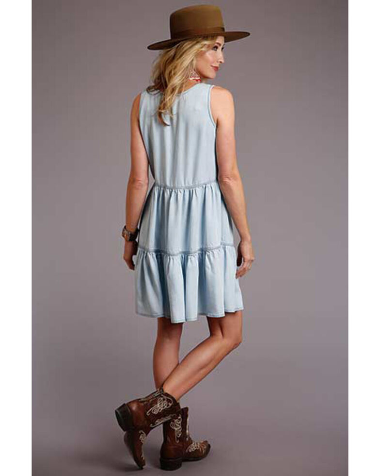Stetson Women's Light Blue Tiered Tank Dress, Light Blue, hi-res