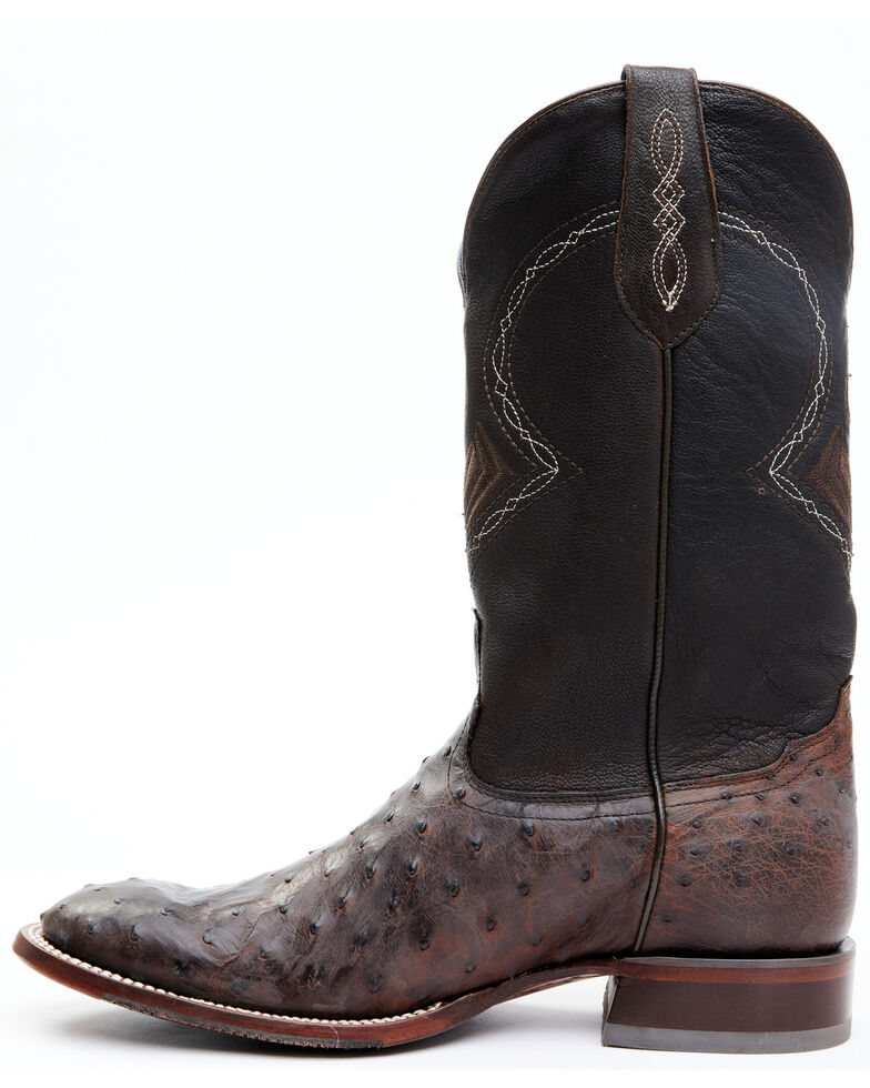 Cody James Men's Blue Exotic Full-Quill Ostrich Western Boots - Round Toe, Brown, hi-res