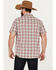 Image #4 - Moonshine Spirit Men's Steel Drum Plaid Print Short Sleeve Western Snap Shirt, Red, hi-res