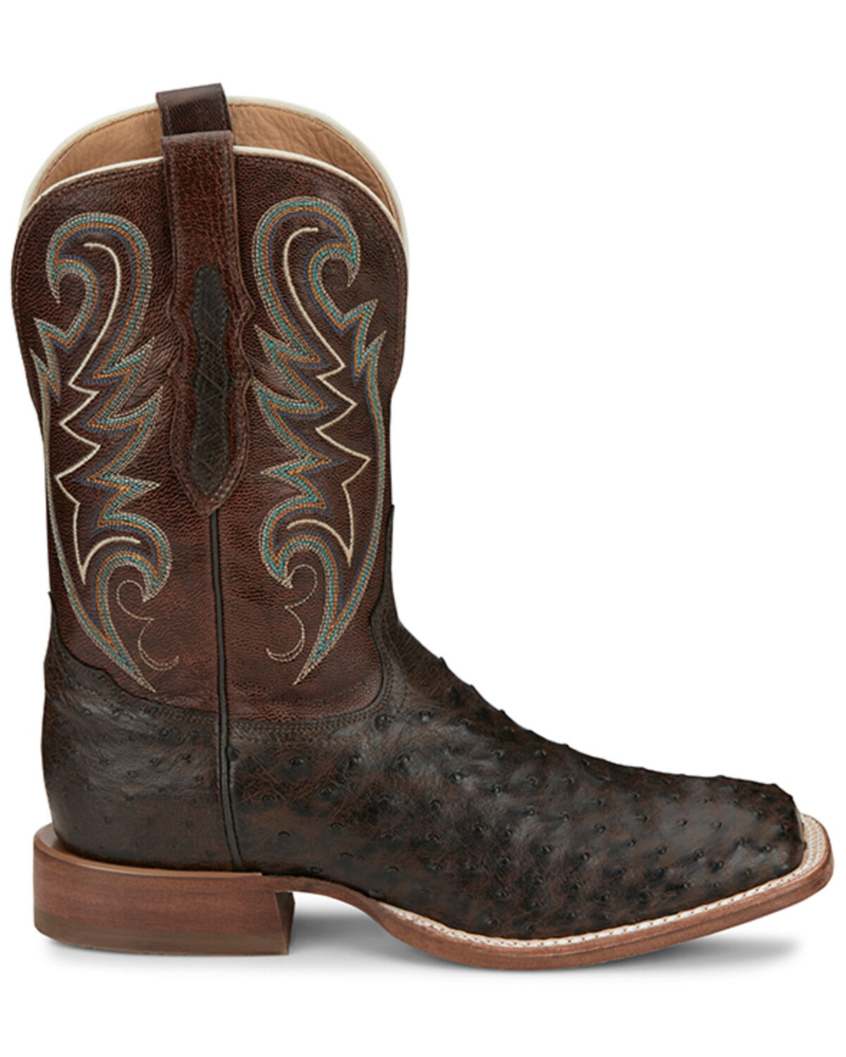 Image #2 - Tony Lama Men's Sienna Exotic Full-Quill Ostrich Western Boots - Broad Square Toe, Brown, hi-res