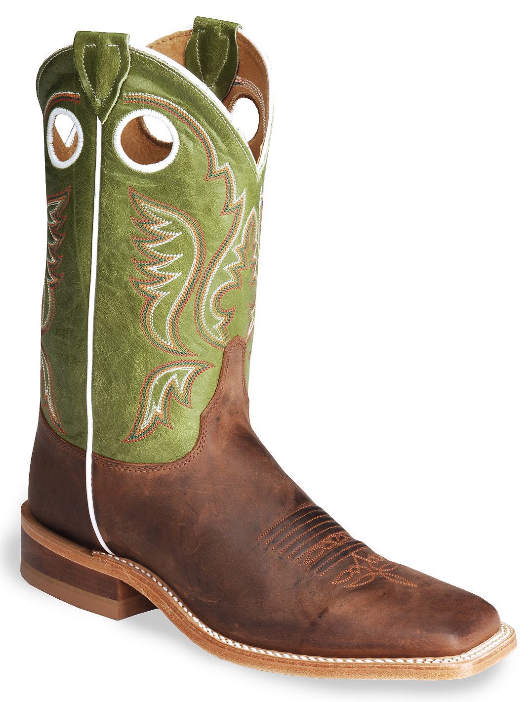 Justin Men's Bent Rail Cognac Western Boots - Broad Square Toe, Cognac, hi-res