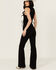 Image #4 - Idyllwind Women's Lawson Stretch Lace Detail Flare Jumpsuit, Black, hi-res