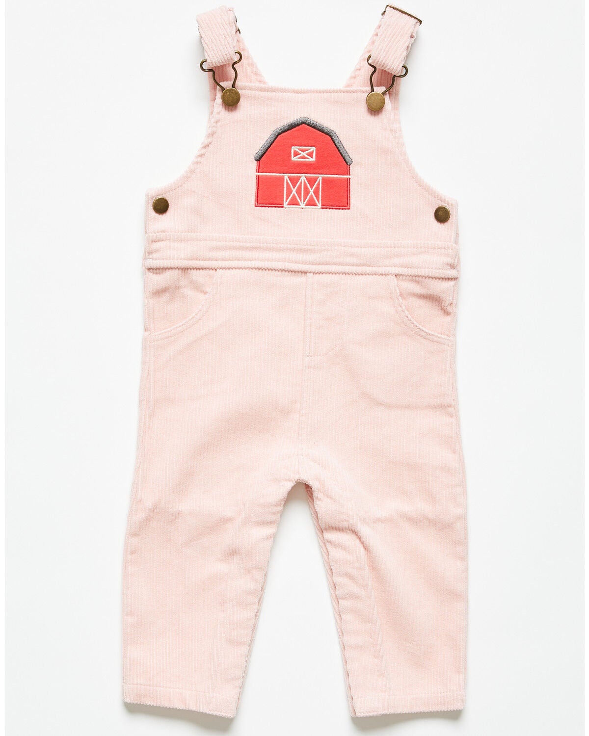 Image #1 - Angel Dear Infant Girls' Barn Corduroy Overalls, Pink, hi-res