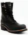 Image #1 - Hawx Men's 8" Logger Work Boots - Soft Toe, Black, hi-res