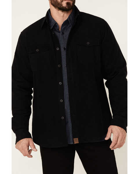 Image #3 - Dakota Grizzly Men's Solid Major Long Sleeve Button Down Western Flannel Shirt , Black, hi-res